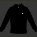 Casual Black Hoodie Featuring Simple Design And Small White Chest Logo