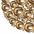 Shiny Golden Spherical Mirrors in Circular Decorative Arrangement for Home Interior