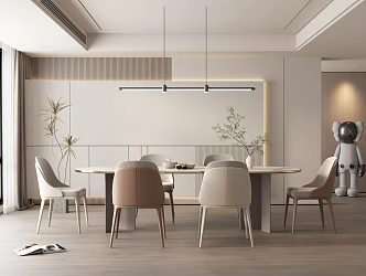 Cream Restaurant Modern Restaurant 3d model