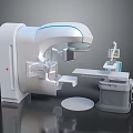 Advanced Medical Device With White Exterior Blue Accents Treatment Table And Integrated Control Panel