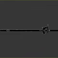 Medieval Long Blade Sword With Metallic Shiny Surface And Ornate Hilt On Dark Background