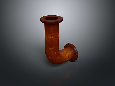 Industrial Style Lighting Fixture Set with Rustic Iron Pipe Design and Flange Ends 3d model