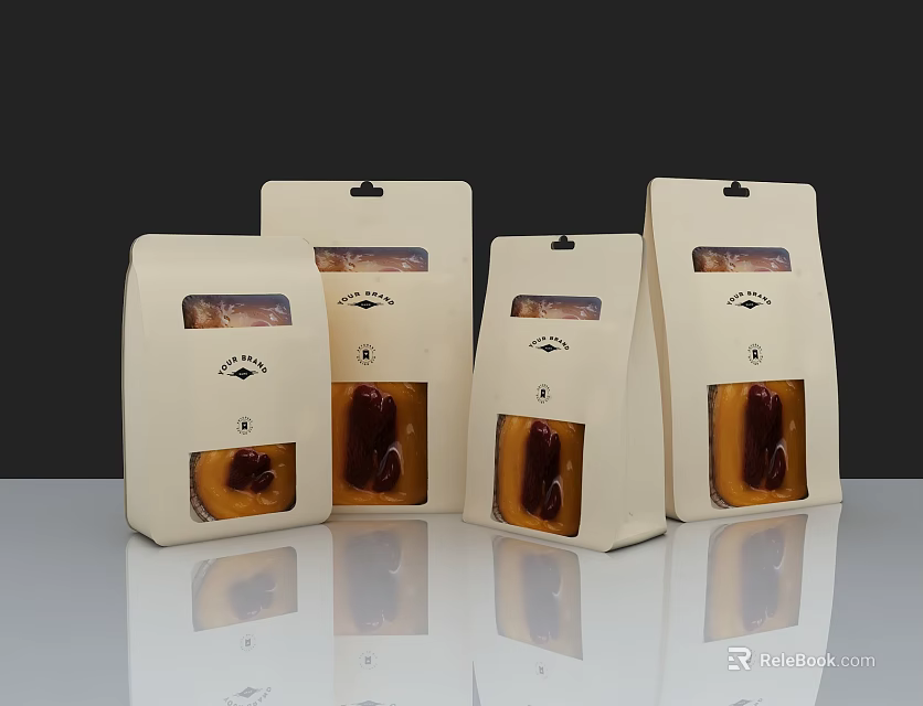 Decorative Ornament Set with Beige Packaging and Transparent Window 3d model 