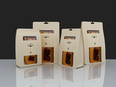 Decorative Ornament Set with Beige Packaging and Transparent Window 3d model