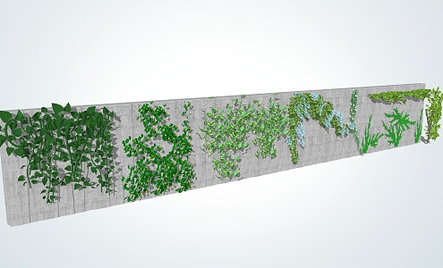 Modern Vines Climbing Wall Plants 3d model