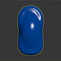 Blue Shiny Smooth Concept Car With Glossy Surface On Gray Gradient Background