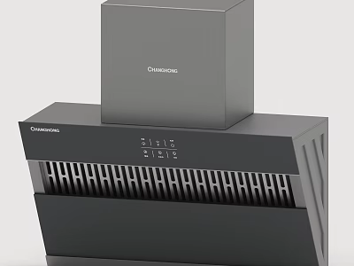 Changhong Efficient Black Range Hood With Digital Display For Modern Kitchen 3d model