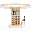 Modern Bookshelf Round Bookshelf 3d model