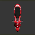 Shiny Red Classic Scooter With Black Seat Chrome Mirrors And Sleek Design