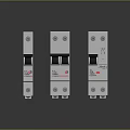 Three White Circuit Breakers Essential Hardware Tools for Electrical Safety Applications 3d model