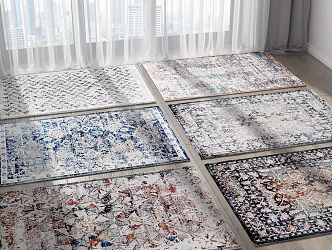 Modern Square Carpet Combo 3d model