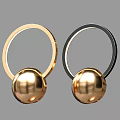 Modern Wall Lamp Design With Golden Sphere And Black Circular Ring Metallic Finish