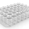 Break Room Setup With Neatly Arranged Glass Jars On Metal Rack