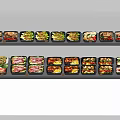 Refrigerator Freezer Interior Storage With Two Layers Of Various Prepared Food Trays