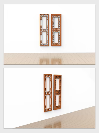 New Chinese-style Flower Window Border 3d model