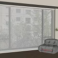 White Sheer Curtains Covering Large Window With Gray Armchair And Potted Plant