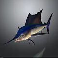 Vibrant 3D Rendered Sailfish With Long Bill And Large Colorful Sail Fin