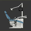Modern Dental Chair Furniture With Blue Seat White Base And Display Arm