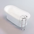 Freestanding White Bathtub with Silver Metal Legs and Simple Modern Design for Bathroom