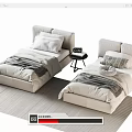 Modern single bedside table 3d model