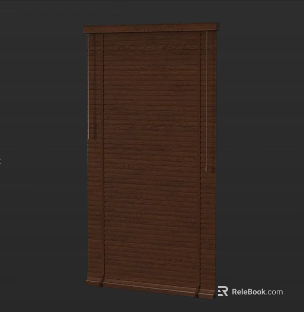 Wooden Venetian Blinds With Brown Slats And Smooth Design For Modern Home Windows 3d model 