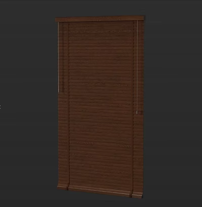 Wooden Venetian Blinds With Brown Slats And Smooth Design For Modern Home Windows 3d model