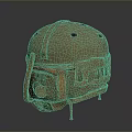 Tactical Military Helmet With Beige Exterior Brown Straps And Ventilation Holes