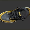 Stylish High Top Sneakers With Yellow Black And Blue Accents