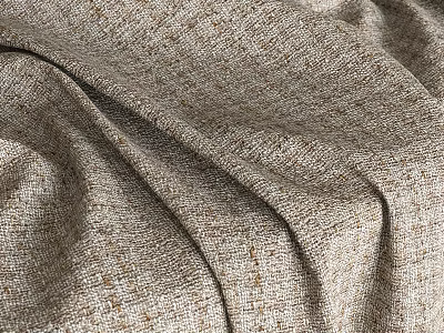Light Brown Fabric Texture Component With Golden Yellow Specks Natural Folds Soft Thick Tweed Material 3d model
