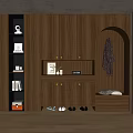 Modern Wooden Shoe Cabinet With Storage Shelves Coat Hanger And Bench In Contemporary Entryway