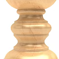 Traditional Wooden Railing Post Featuring Intricate Carved Details And Classic Design