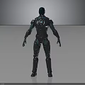 Advanced Mechanical Robot Character Featuring Silver Gray Body And Blue Green Details