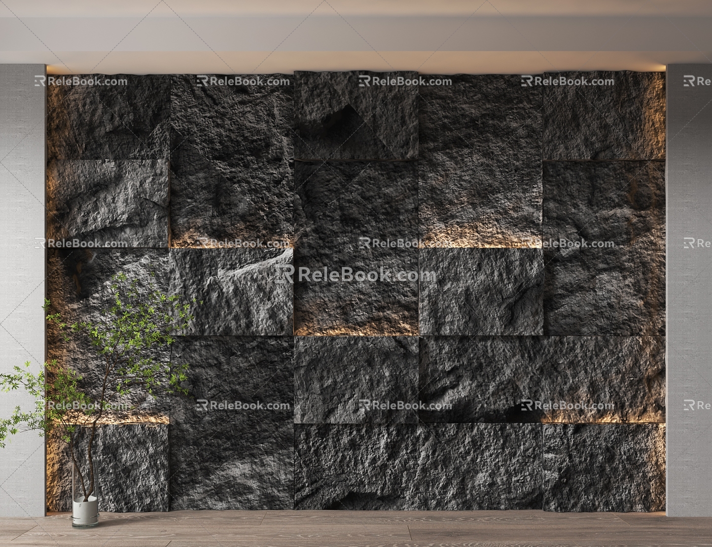 rubble background wall 3d model