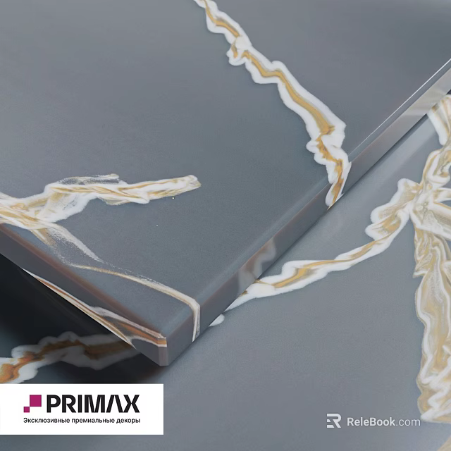 Gray Building Component With Gold Vein Patterns And Smooth Surface Design 3d model 