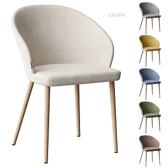 Divan ru Simple Solid Wood Fabric Dining Chair 3d model