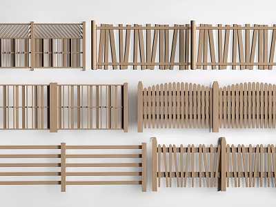Wooden Railings Featuring Various Stylish Designs For Home And Garden 3d model