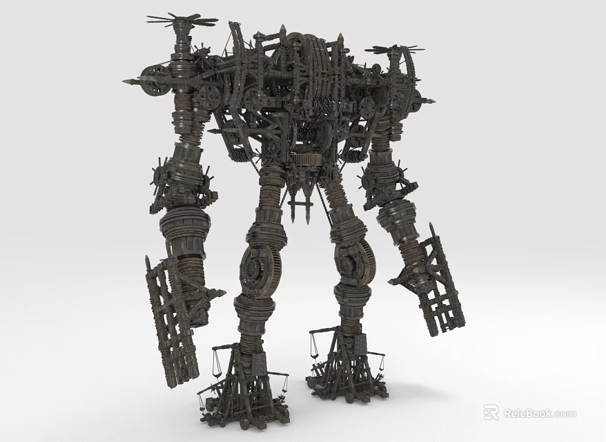 Intricate Mechanical Creature With Metal Limbs And Complex Industrial Structure Design 3d model 