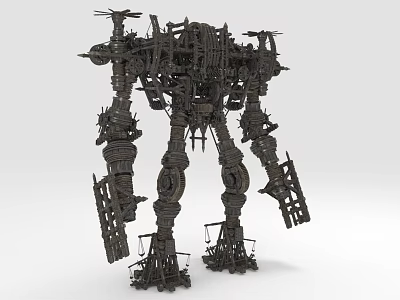 Intricate Mechanical Creature With Metal Limbs And Complex Industrial Structure Design 3d model