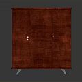Red Textured Cabinet With Two Doors And Rolling Wheels For Home Storage Use