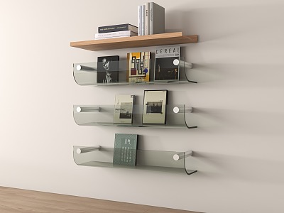 Modern Wall Storage Rack Bookshelf Decorative Rack 3d model