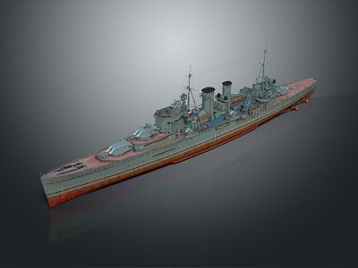 modern ship warship 3d model