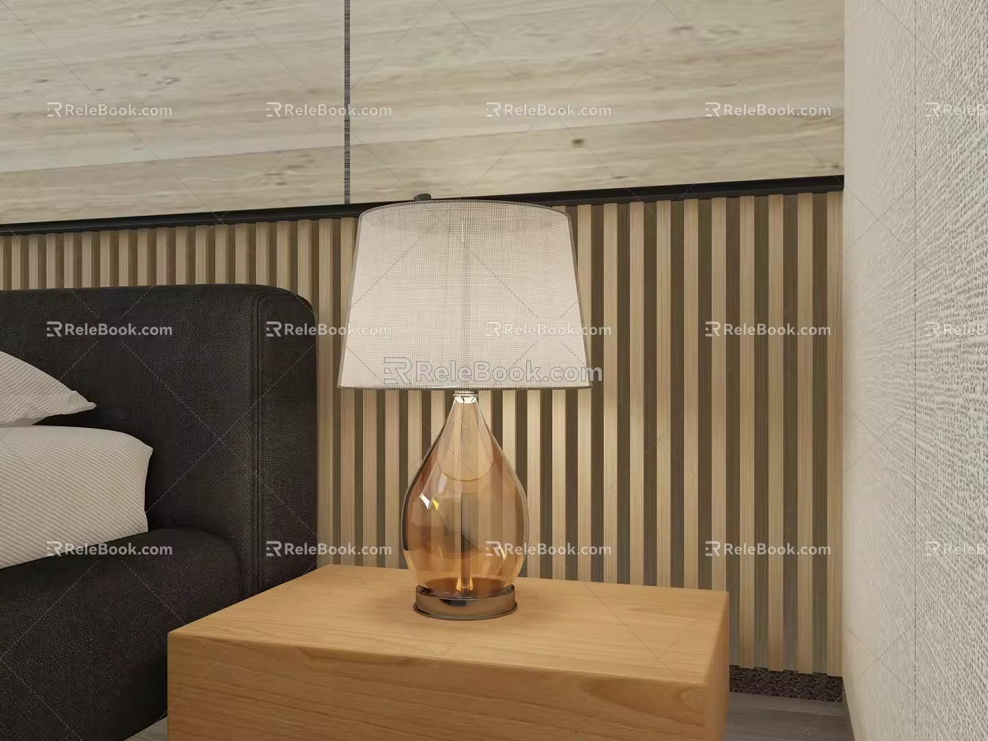 Bedside Table Lamp Modern Table Lamp Glass Table Lamp Bedroom Lamp 3d model