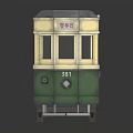 Classic Green and Cream Tram Featuring Roof Windows and Number 378