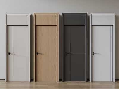 Modern Interior Hinged Doors in Various Colors with Sleek Design and Metal Handles 3d model