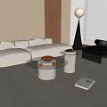 Modern Coffee Table Simple Coffee Table Combination Ornaments Books 3d model