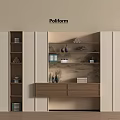 New Chinese Zen Bookcase Study Bookcase Combination Open Bookcase 3d model