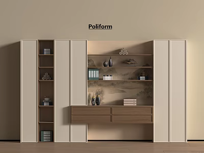 New Chinese Zen Bookcase Study Bookcase Combination Open Bookcase 3d model