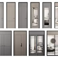 Modern Home Swing Doors With Various Styles And Interior Design Elements 3d model
