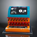 Self Service Payment Terminal With Digital Cost Display Cash Card Options And Red Buttons