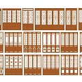 Various Wooden Hinged Door Designs With Decorative Patterns And Panel Styles 3d model
